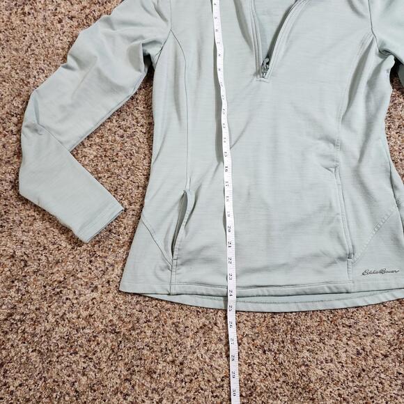 Eddie Bauer Womens Mint Green Quarter Zip Pullover Athletic Shirt Size Small - Picture 5 of 5
